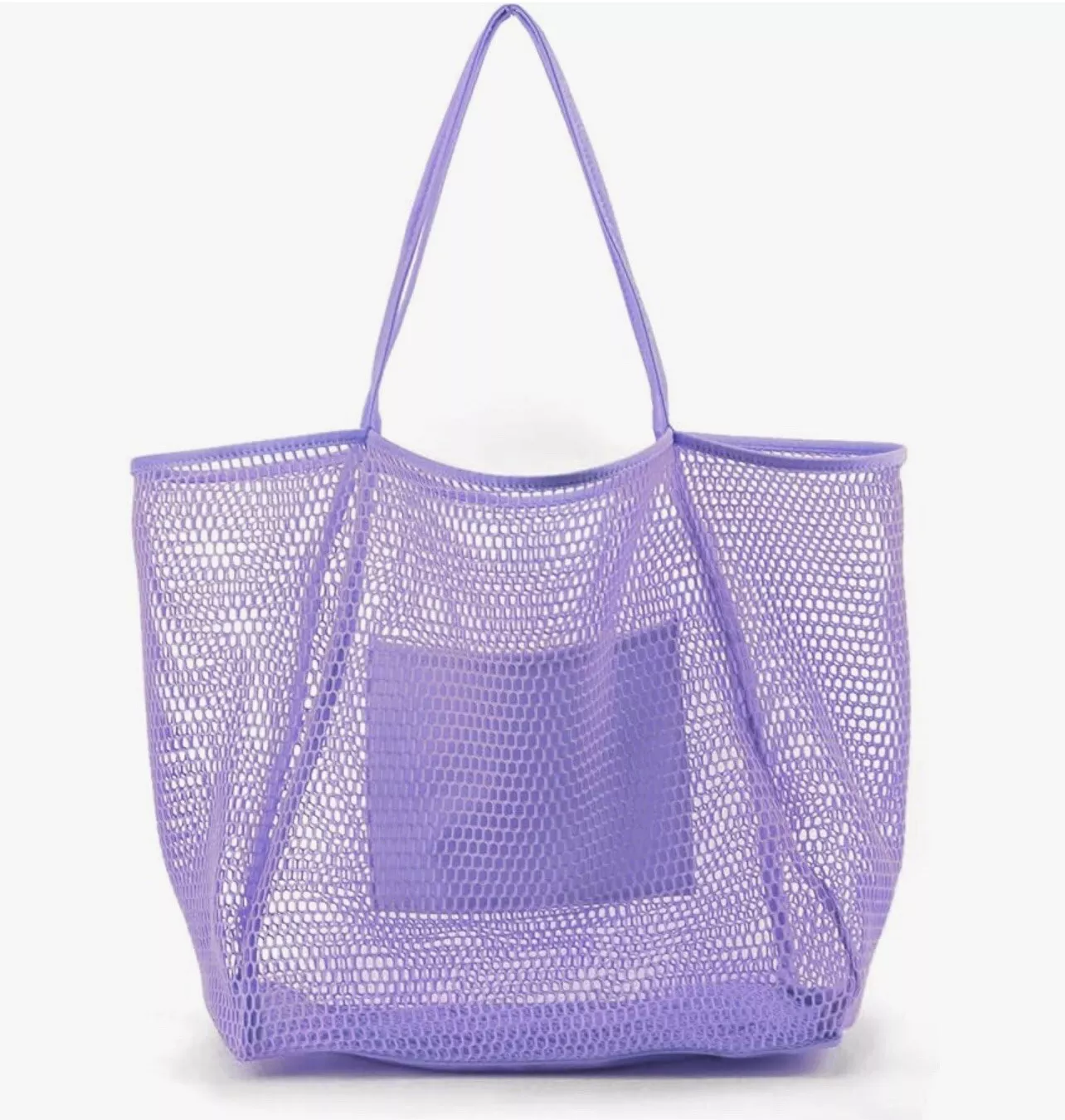 HOXIS Mesh lilac beach tote women’s shoulder handbag Beach Shopping School Bag - view 1 of 5