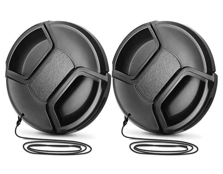 58mm Camera Lense Cover Black Pinch Release Cover Set Of 2 For Sony - view 1 of 6