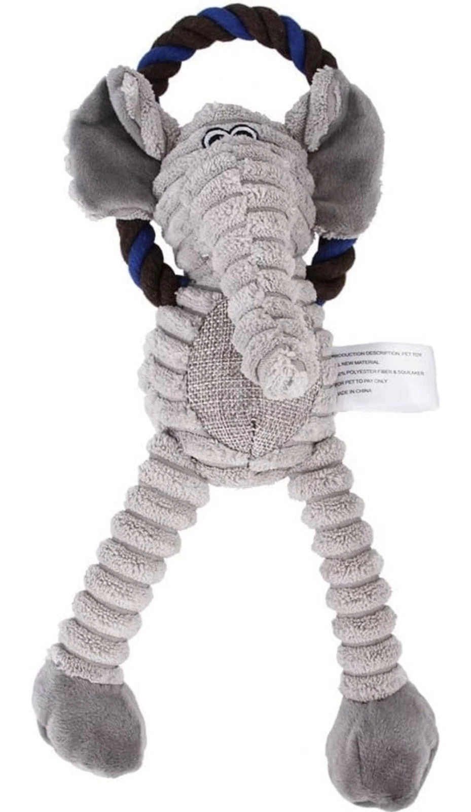 Dog Toy Large Rugged Grey Elephant Rope Plushie - view 1 of 4