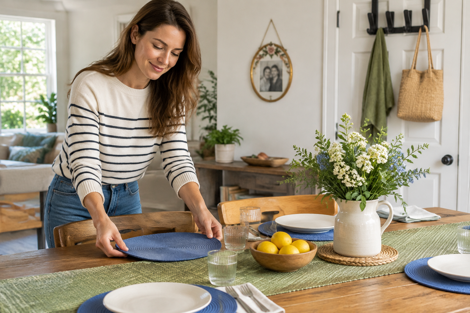Illustrative scene: 5 Home Refresh Finds for £5.99 or Less A home refresh does not have to mean redecorating every room. Sometimes, a few small changes are enough to make everyday spaces feel a little more considered, whether you are setting the table or finding a place for things that usually end up on the floor. These five finds from Cheapest in the UK bring together decorative touches and practical household buys. Each costs £5.99 or less, so you can focus on the jobs that matter to you without planning a big spend. ## 1. Add a personal touch Laura Ashley Home Oval Hanging Photo Frame , Floral Glass Design(/product/laura-ashley-home-oval-hanging-photo-frame-floral-glass-design) costs £4.99. A favourite photograph is a lovely starting point for making a space feel more personal. The oval shape and floral glass design offer a decorative detail without needing a whole new room scheme. Choose a picture that makes you smile, then think about where you would most enjoy seeing it each day. ## 2. Bring blue to the table John Lewis Anyday Blue Felt Placemats Large RRP £10 New UK Stock 4pcs(/product/john-lewis-anyday-blue-felt-placemats-large-rrp-10-new-uk-stock-4pcs) costs £3.99. This four-piece set is a budget-friendly option for changing your table setting. Blue gives you a clear colour to work around, whether you prefer a coordinated look or a more relaxed mix. Before buying, consider how many places you usually set for everyday meals. ## 3. Try a different table layout Green Woven Table Runner for Indoor and Outdoor Use(/product/green-table-runner-woven-indoor-and-outdoor) costs £3.99, down from £4.99. If you would rather start with one central detail, this is another way to update your table. Its green colour and woven design can guide the rest of your arrangement. Indoor and outdoor use also gives you a choice of settings when planning a meal. ## 4. Make tidying part of the refresh 4pieces Over The Door Hooks Multifunctional Towel Holder Heavy-Duty Black(/product/4pieces-over-the-door-hooks-multifunctional-towel-holder-heavy-duty-black) costs £5.99. A refresh can be practical as well as decorative. Think about the spots where a hanging place would be useful, and check your intended door and the product details before ordering. Planning where something will go helps keep a small purchase purposeful. ## 5. Include an everyday cleaning buy Calitek Self-Adhesive Cleaning Sponge Scrubber with Tool and Holder(/product/calitek-self-adhesive-cleaning-sponge-scrubber-cleaning-tool-and-holder) costs £2.99, down from £5.99. Finish your shortlist with a practical cleaning option. Check the product information for suitability for your intended surface, and choose a convenient place for it within your cleaning routine. Enjoy free UK delivery on orders over £20.