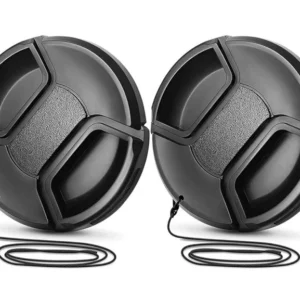 58mm Camera Lense Cover Black Pinch Release Cover Set Of 2 For Sony